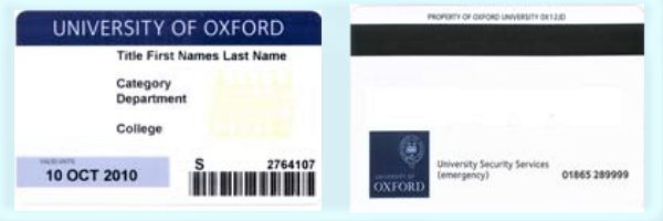 University of Oxford Staff ID card