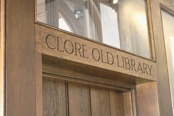 Clore Library door, St Mary's Church