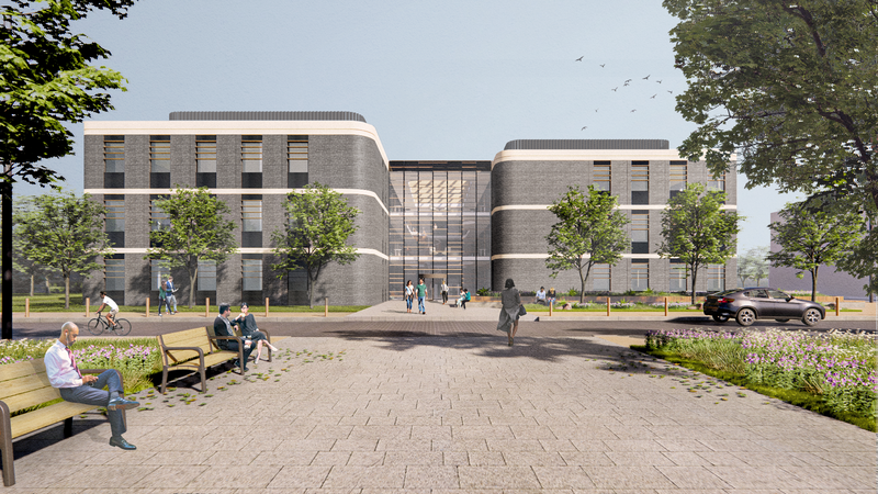Begbroke Science Park Phase 1 commercial building Artist's impression of the new commercial building as part of Begbroke Science Park expansion