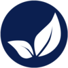 Dark blue FM Sustainability icon Dark blue leaf icon